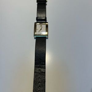 Tory Burch Watch with Black Leather Strap
